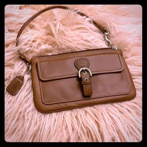 Brown Leather Coach Clutch/Wristlet